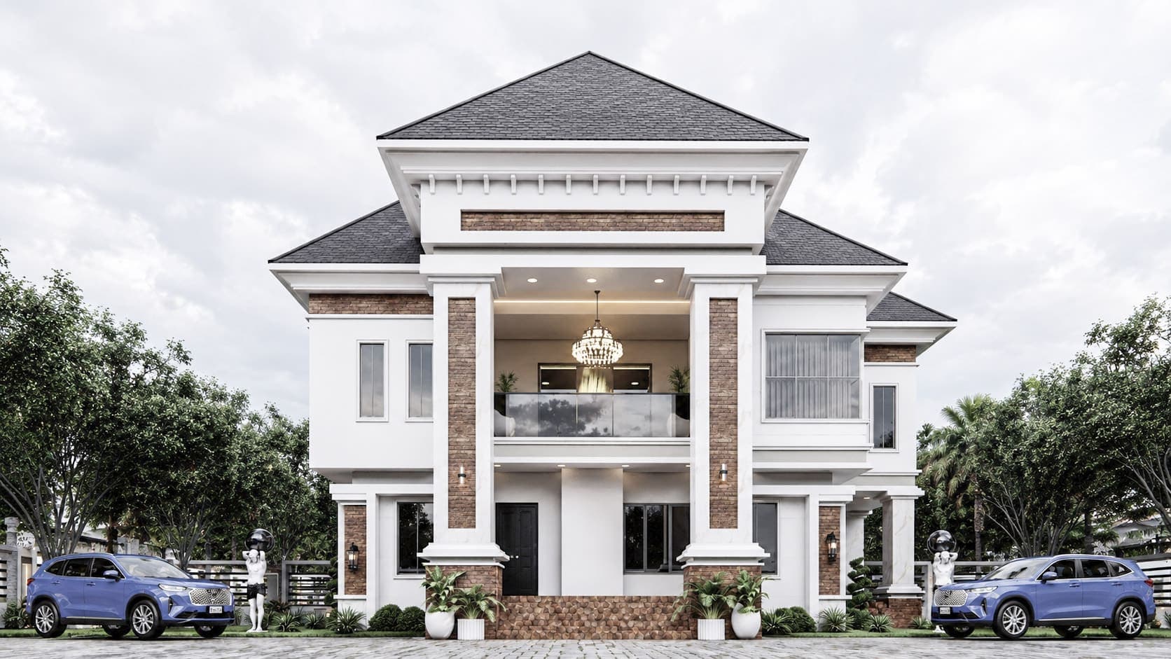 Executive 6-Bedroom Luxury Duplex with Dual Staircases, Private Library & Multiple Balconies-1