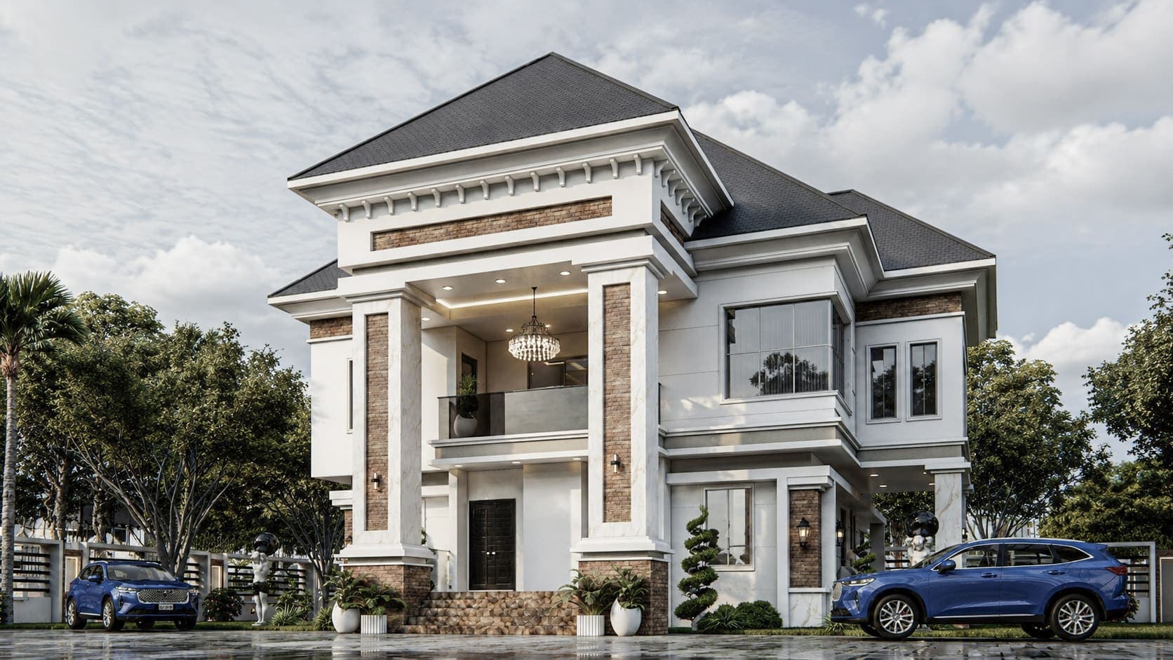 Executive 6-Bedroom Luxury Duplex with Dual Staircases, Private Library & Multiple Balconies-4