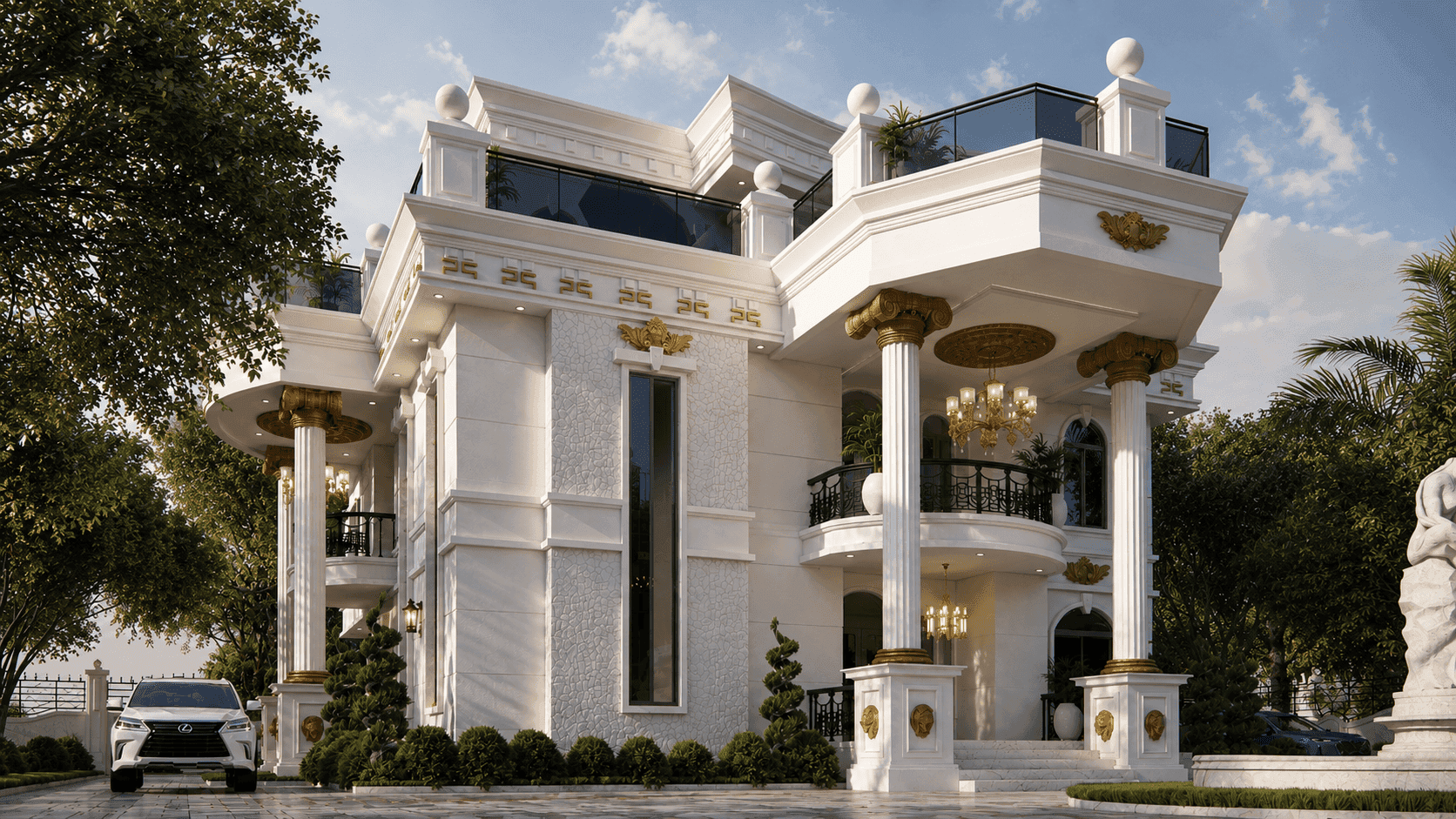 Grand 6-Bedroom Triplex Duplex with Luxury Penthouse Terrace, Multiple Lounges, Chapel & Guesthouse Compound-3