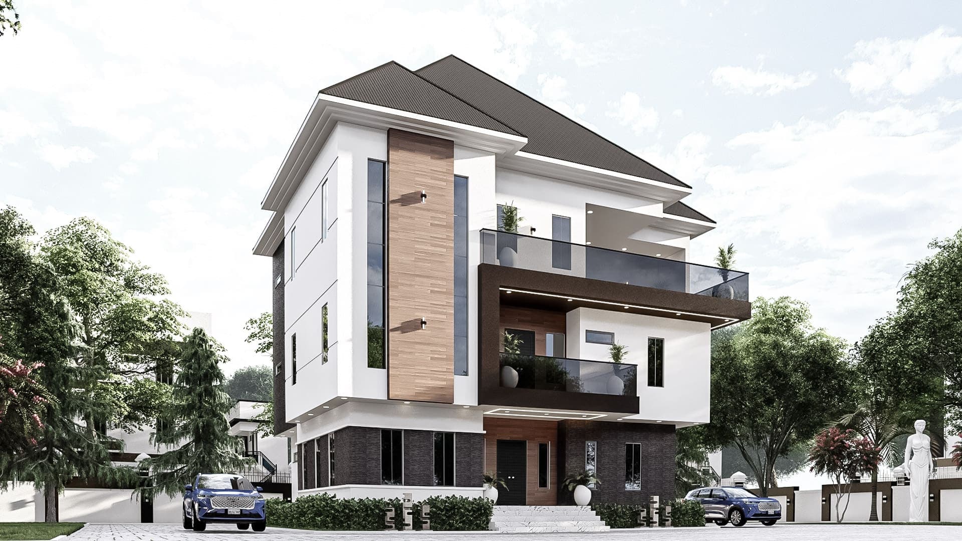 Luxury 5-Bedroom Triplex with Penthouse Master Suite, Attached Apartments & Multi-Family Investment Layout-4