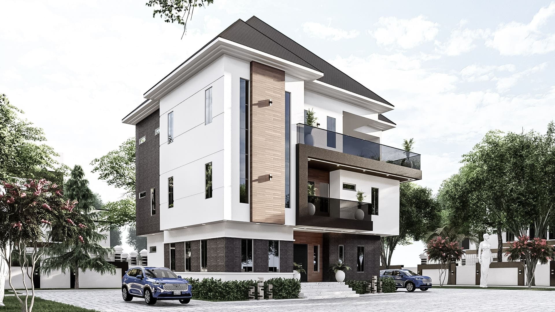 Luxury 5-Bedroom Triplex with Penthouse Master Suite, Attached Apartments & Multi-Family Investment Layout-5