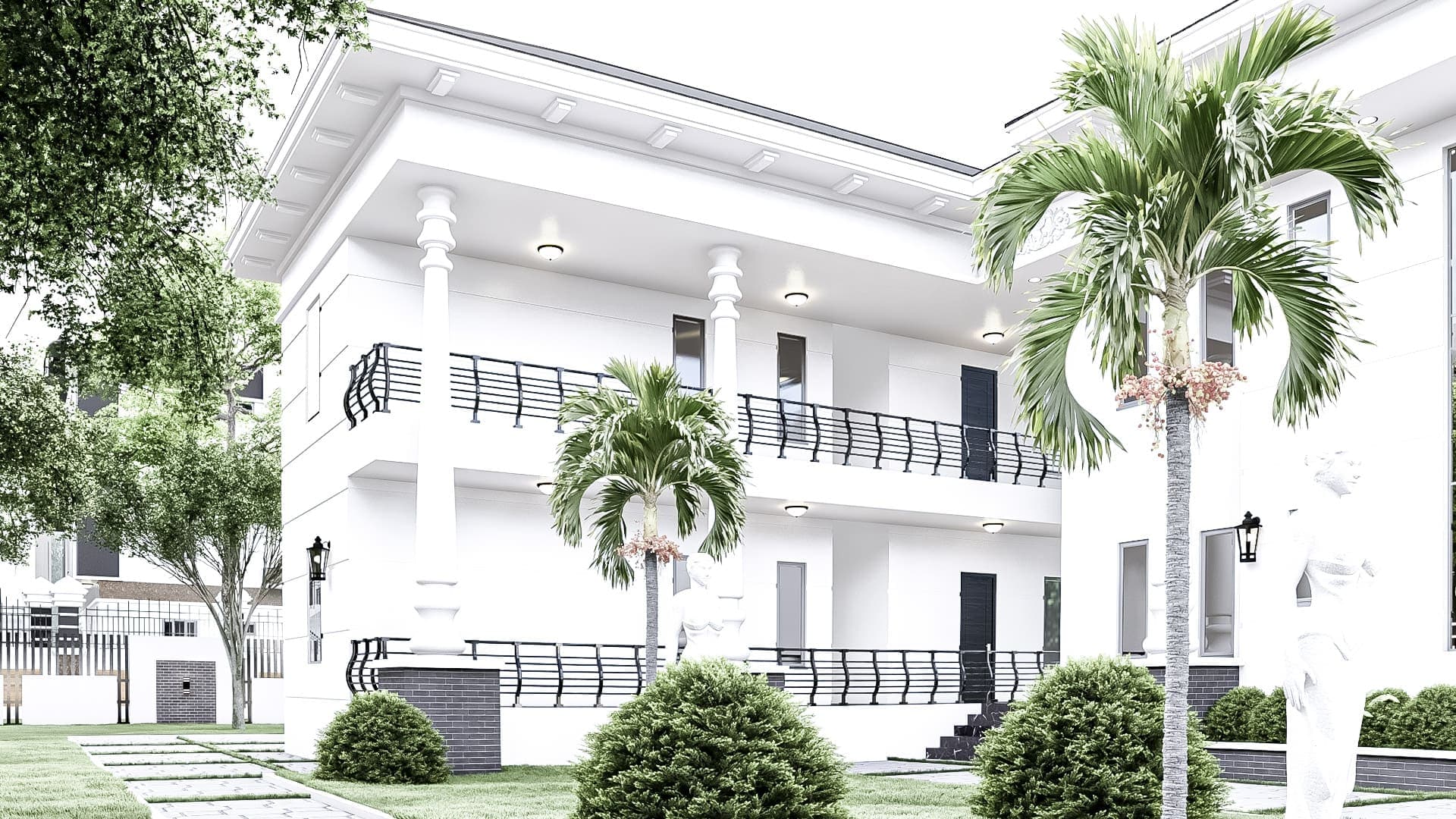 Modern 6-Bedroom Luxury Duplex with Attached Guesthouse, Dual Balconies & Open-View Living Space-4