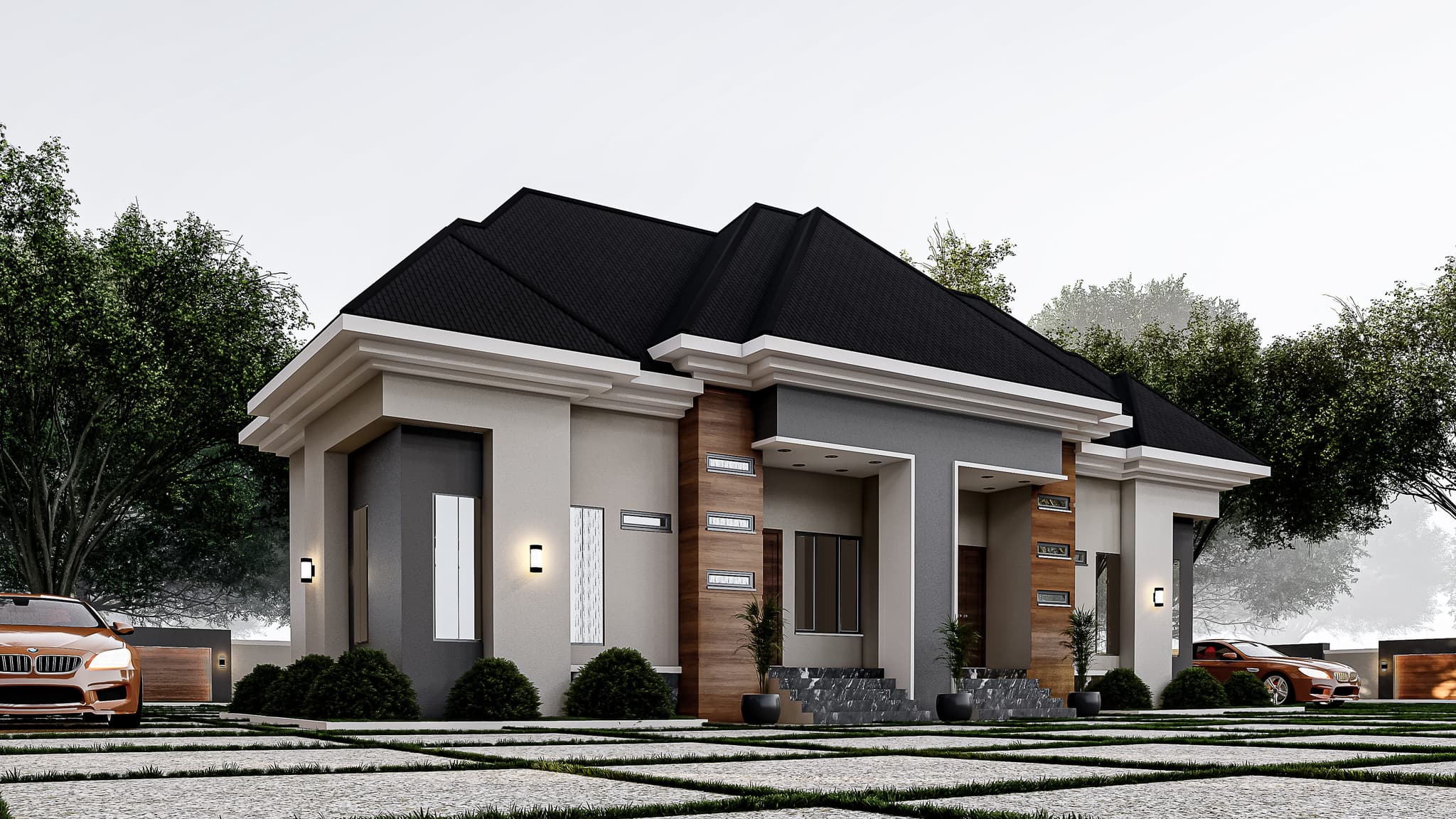 Modern 2-Bedroom Block of Flats Bungalow Perfect for Small Land Spaces-2