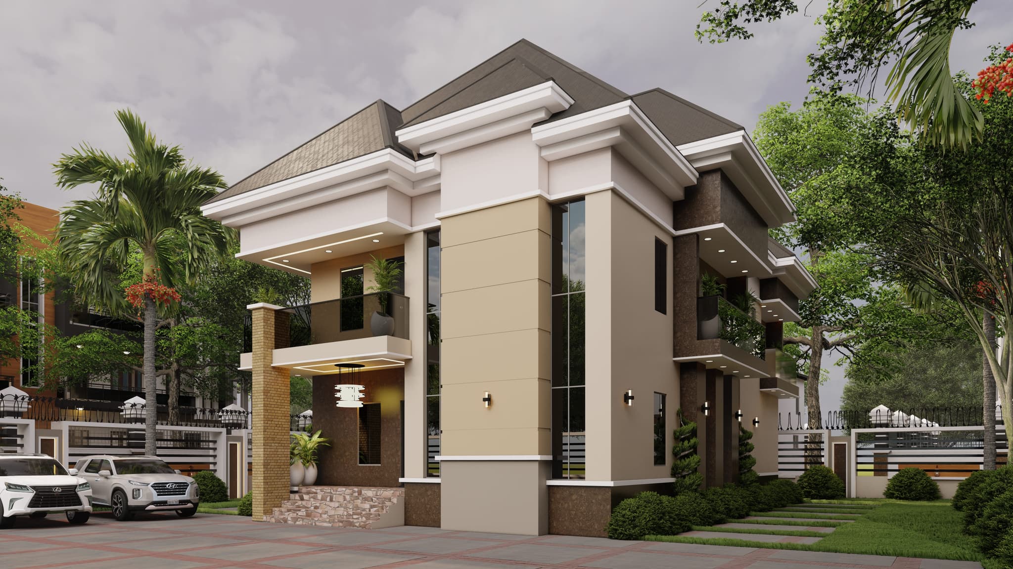 Contemporary 6-Bedroom Luxury Duplex with Dual Staircases, Family Lounge & Private Sit-Outs-4