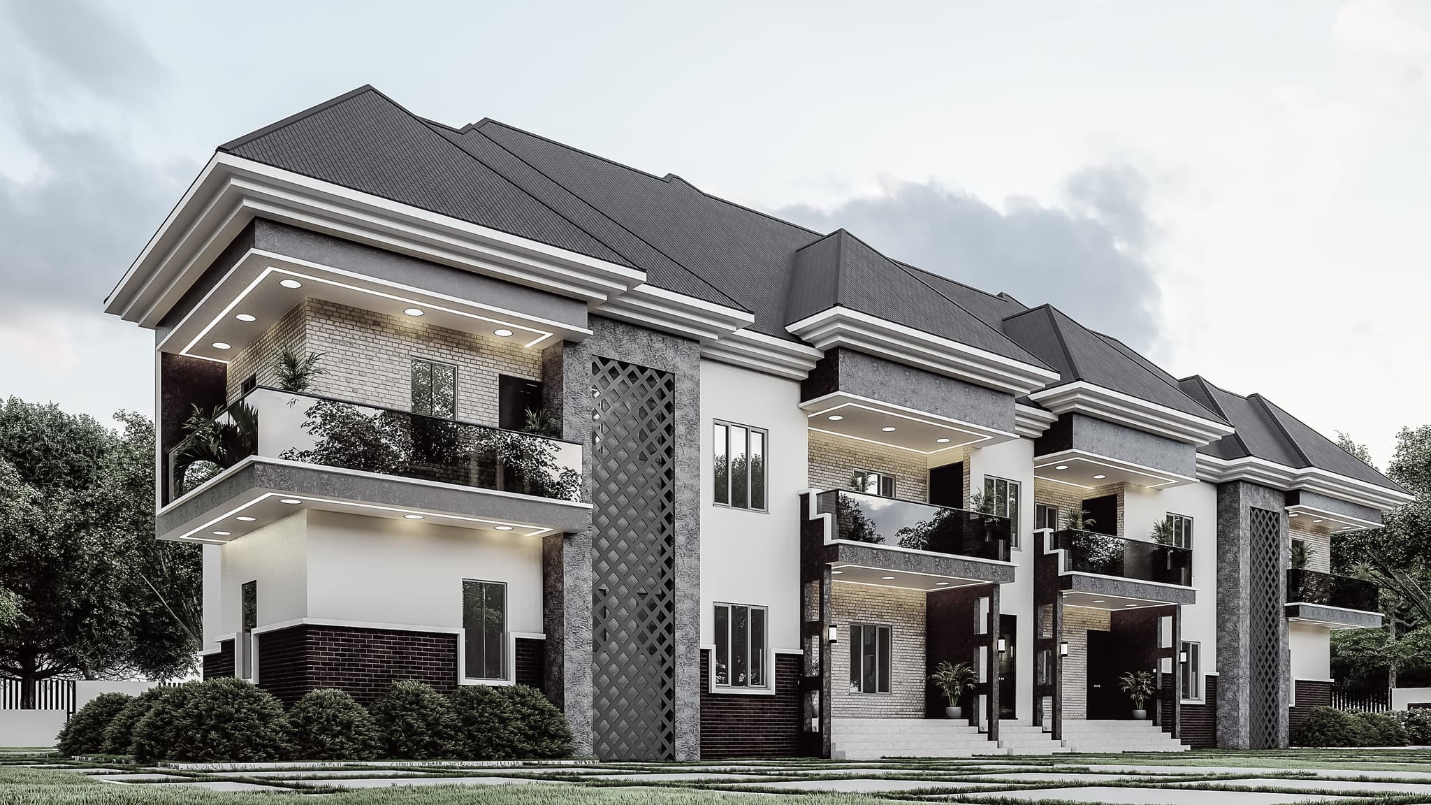 Elegant Mixed-Unit 2–4 Bedroom Apartment Block (4 Flats Design)-2