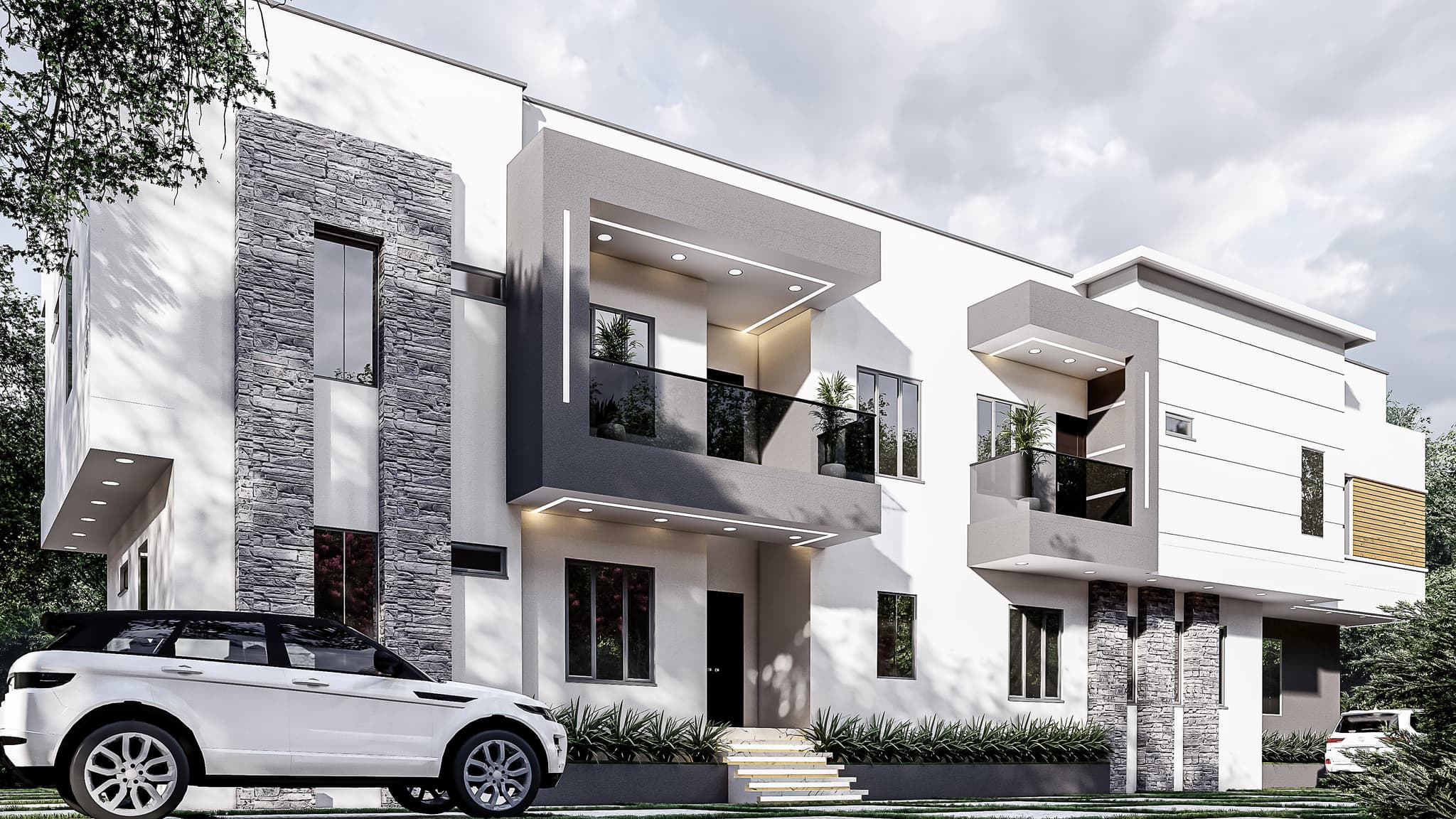 Modern 4-Bedroom Duplex with Two Attached 1-Bedroom Apartments-5