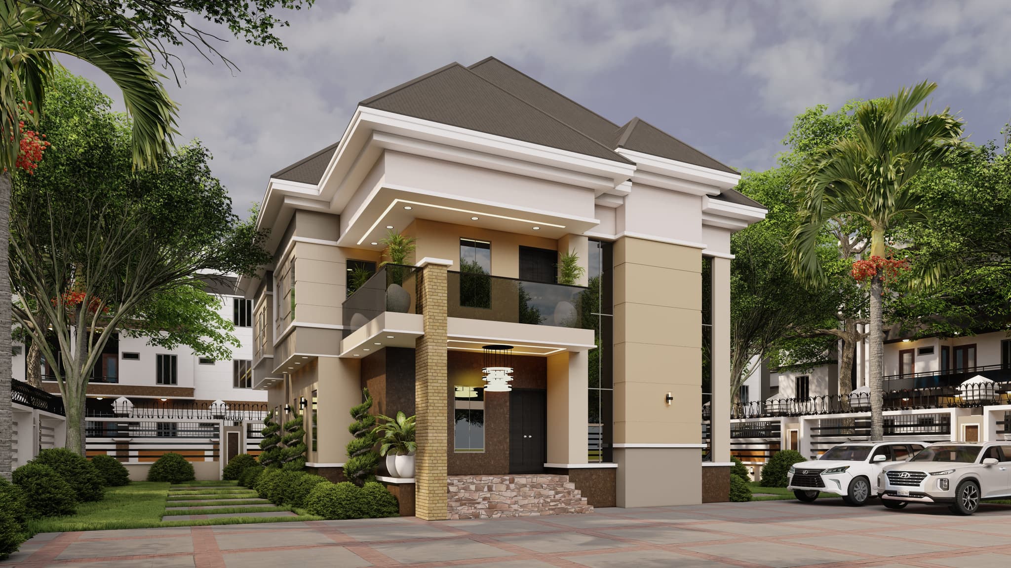 Contemporary 6-Bedroom Luxury Duplex with Dual Staircases, Family Lounge & Private Sit-Outs-2