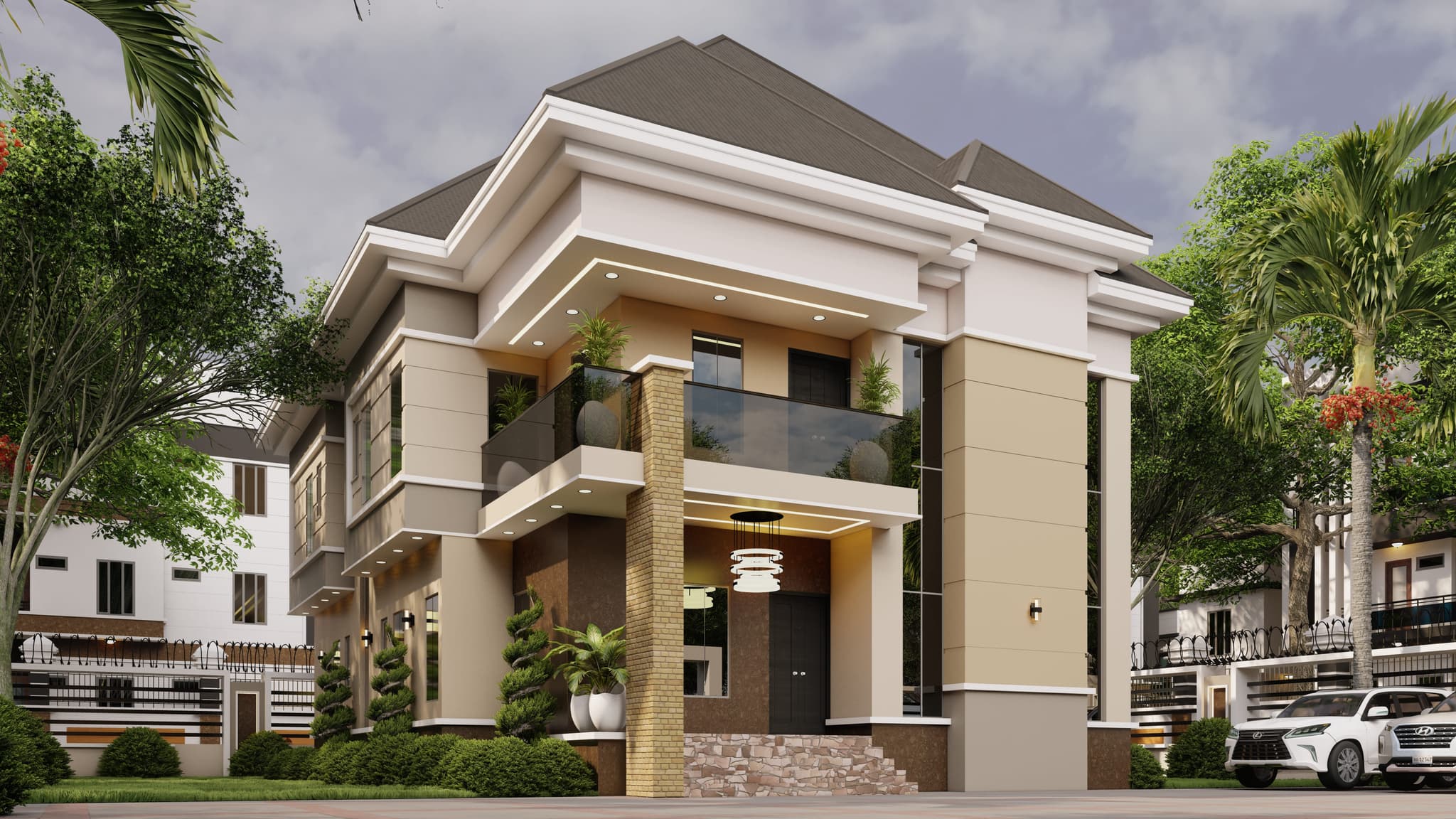 Contemporary 6-Bedroom Luxury Duplex with Dual Staircases, Family Lounge & Private Sit-Outs-5