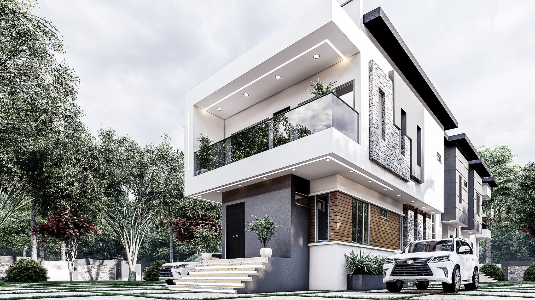 Modern 4-Bedroom Duplex with Two Attached 1-Bedroom Apartments-7